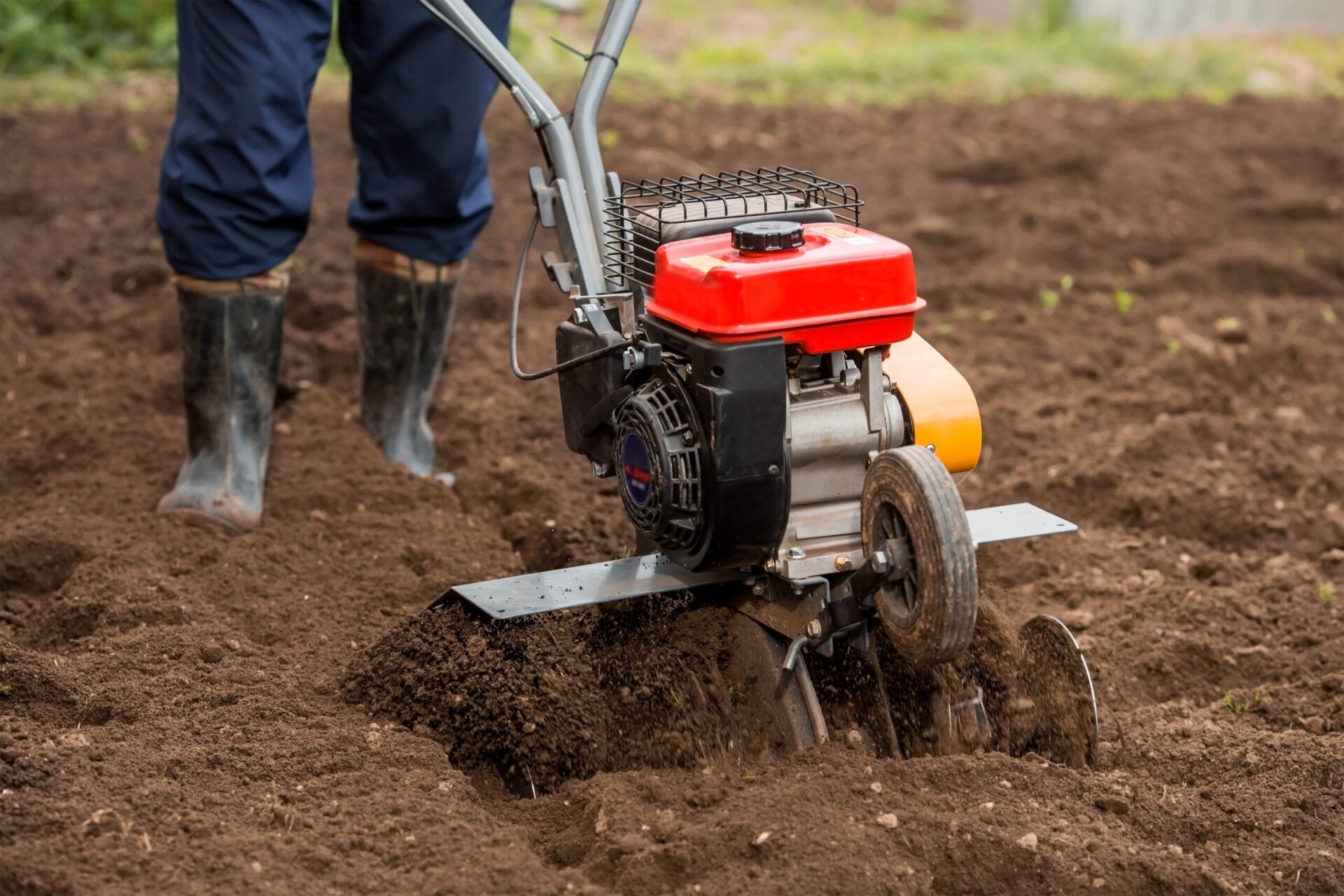 Tilling garden soil
