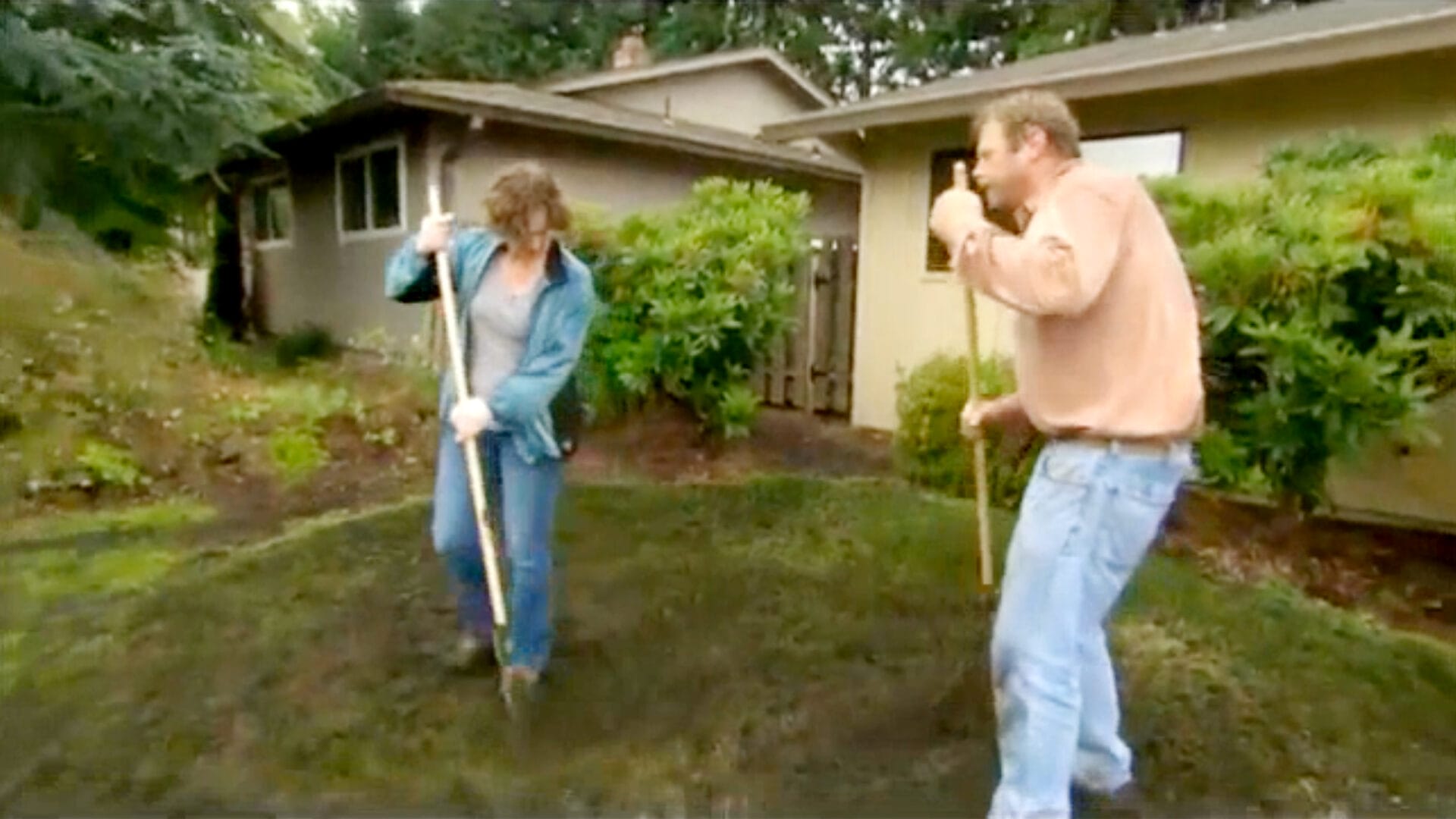 Roger Cook helps rejuvenate a lawn