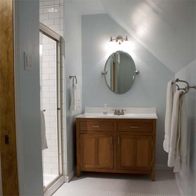 a bright and stylish bathroom