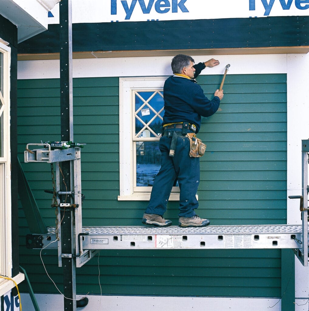 Hanging clapboard siding
