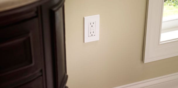 electrical outlet that could be susceptible to arc faults without an interrupter.