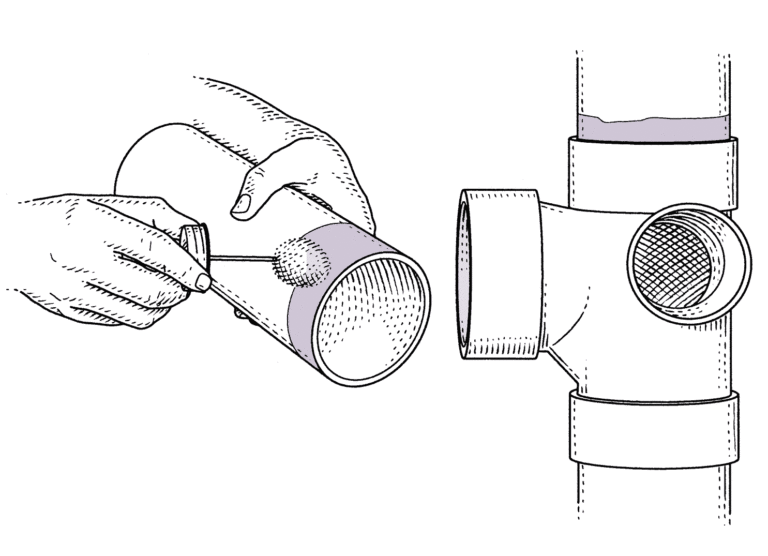 Priming the PVC pipe