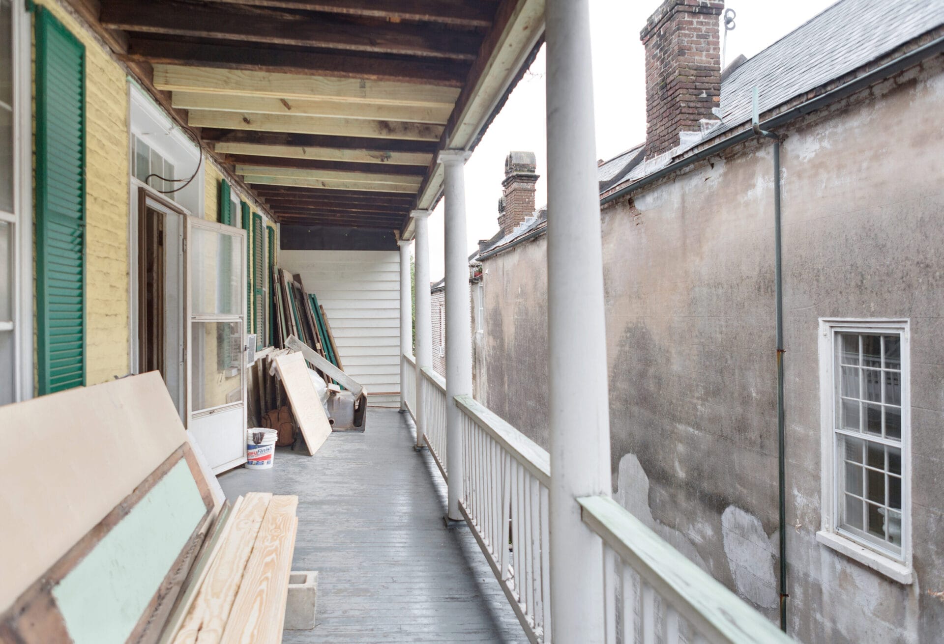 Second-floor porch.