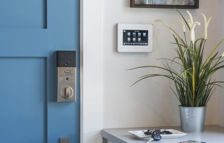 Bosch integrated security system control panel for smart home monitoring.