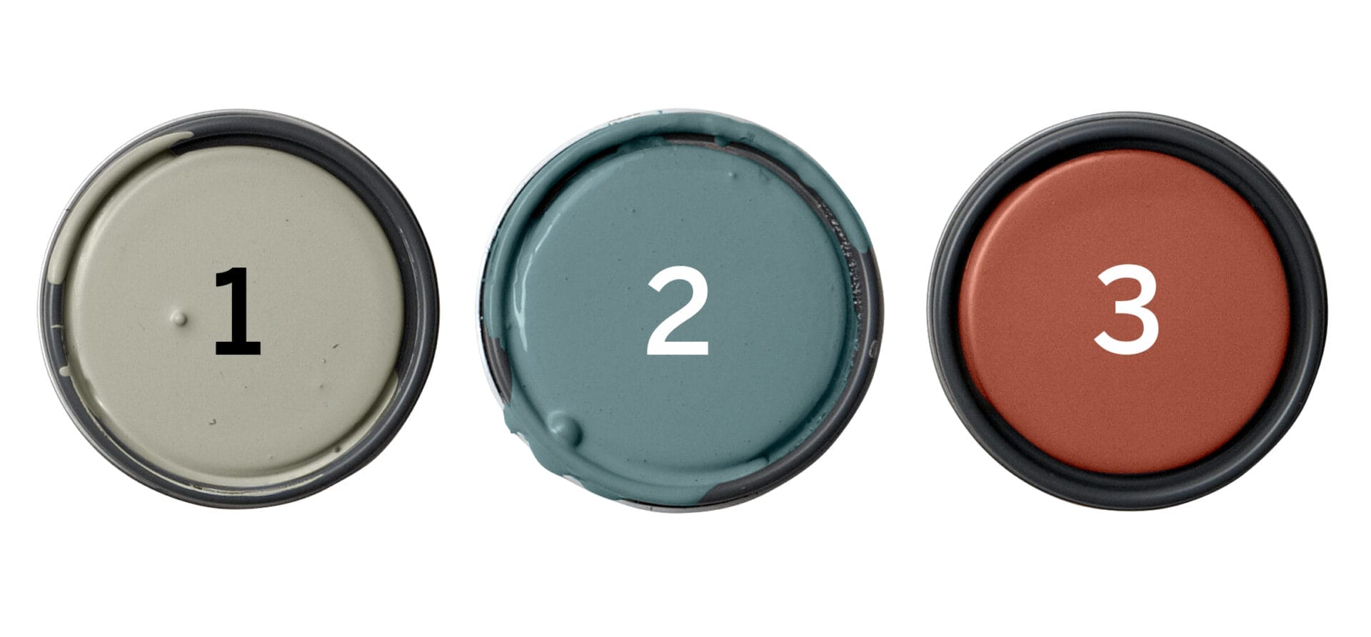 Colonial alternative palette featuring saturated shades with darker trim than walls.