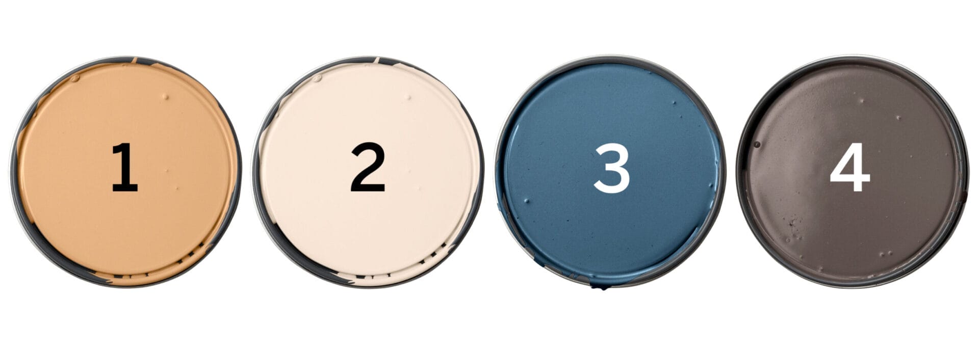 Spanish Revival paint palette showing classic gold, pearl, blue, and molasses colors.
