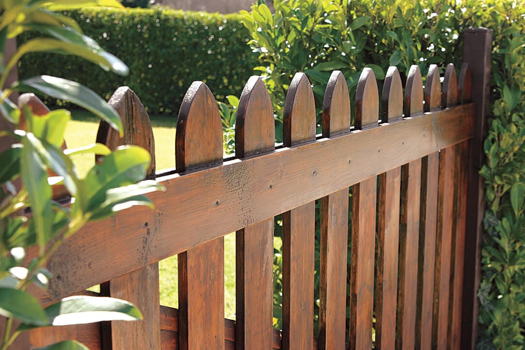 a fence that has been stained