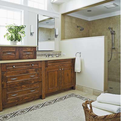 Large master bathroom.