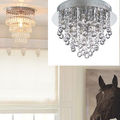 Faux Crystal Balls light fixture.
