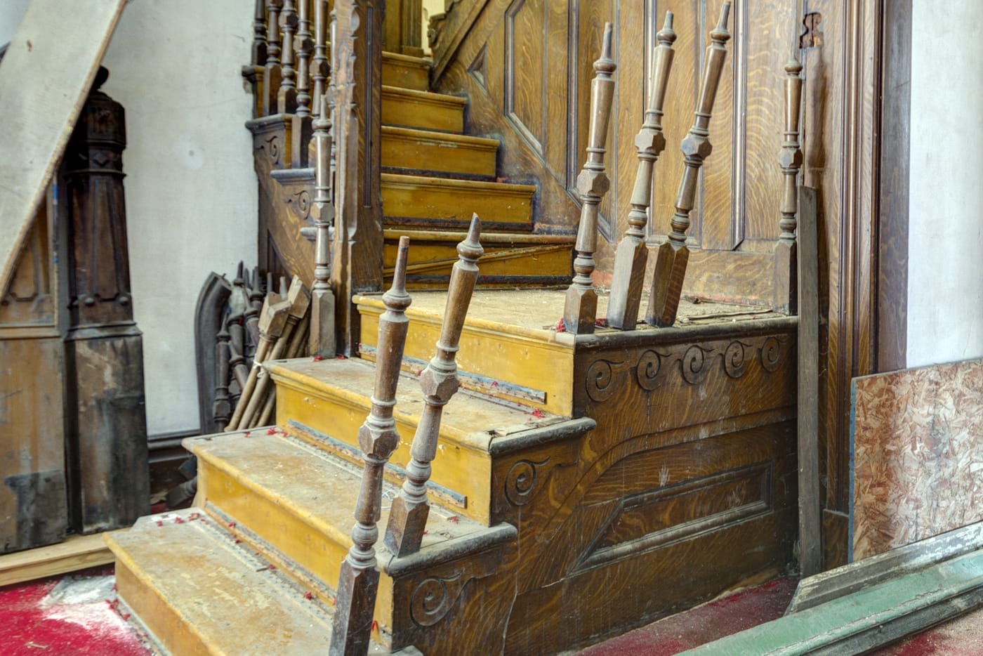 A staircase in need of repair