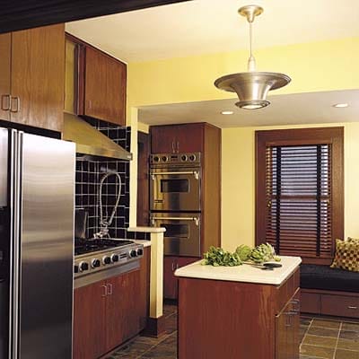 a futuristic lighting design in a kitchen