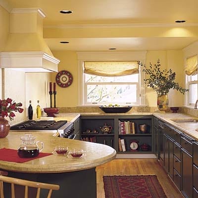 spotlights on the ceiling of a kitchen