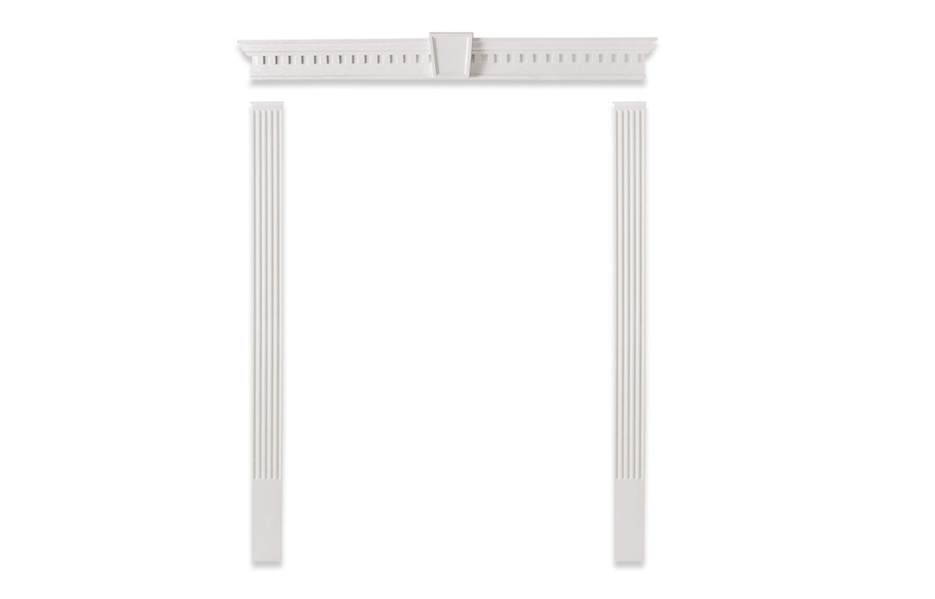 Polyurethane door trim kit with dentil molding.