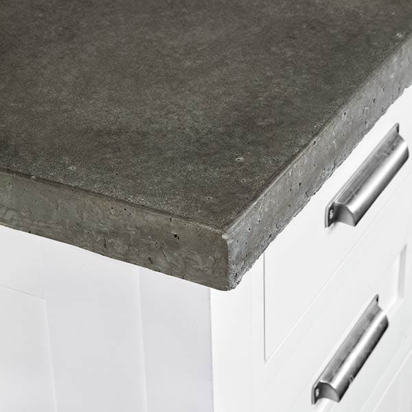 A close-up on a concrete countertop