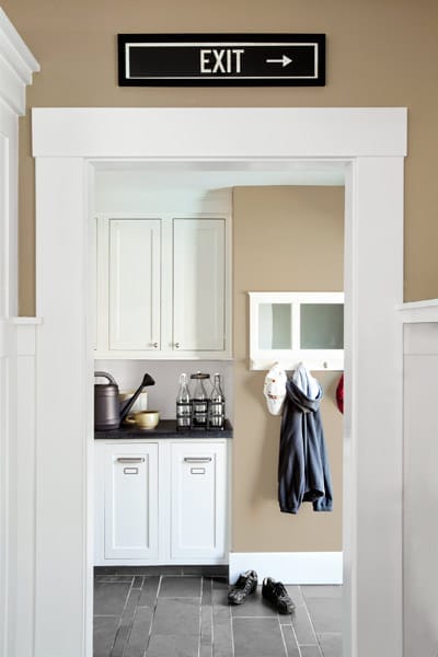 Cabinets in the mudroom