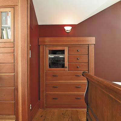 Built-in storage in the master bedroom