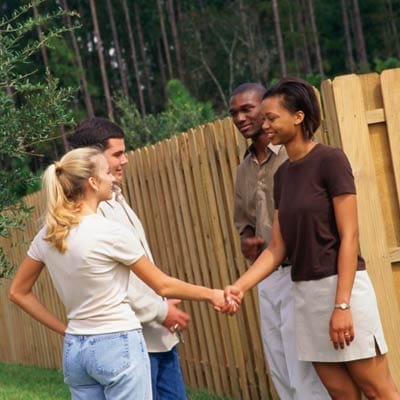 New neighbors meeting each other