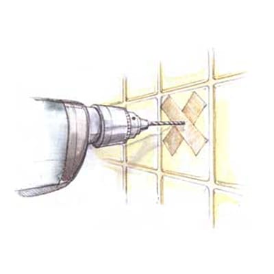 Drilling through tile