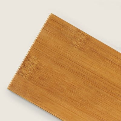 Chestnut-colored bamboo subway tile for dry areas only.