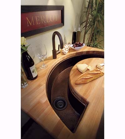 Image of a bar sink with a curved shape