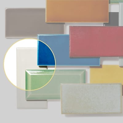 Gray subway tile showing matte silver finish as neutral alternative.