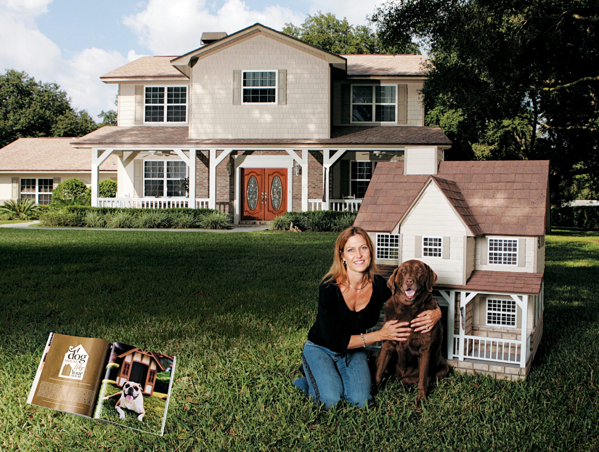 Contemporary house replica built by homeowner Cheryl Morgan.