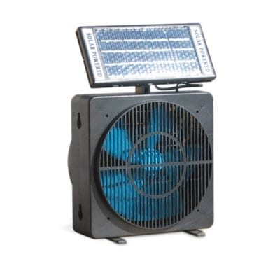 A solar-powered fan