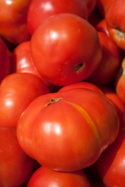 Tomatoes from a vegetable garden.