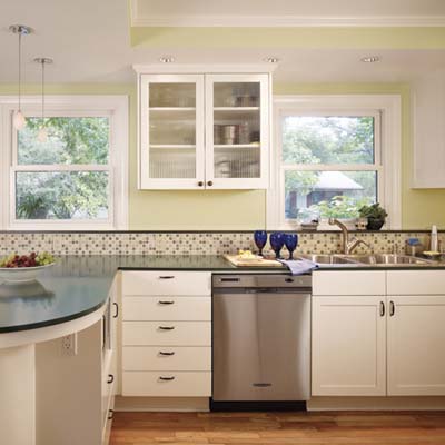 Renovated kitchen with peninsula.