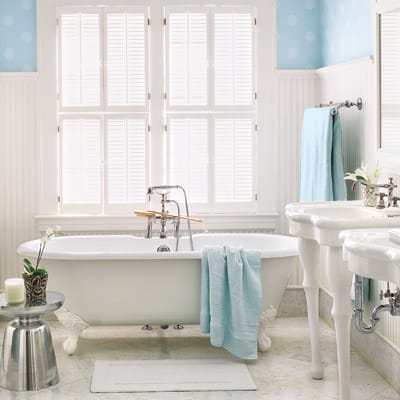 A Victorian era style modern bathroom.
