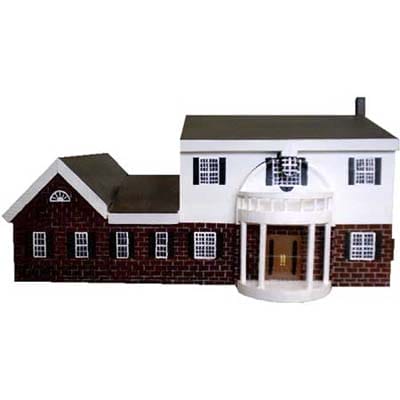 Custom mailbox made to look like a replica of the home. 