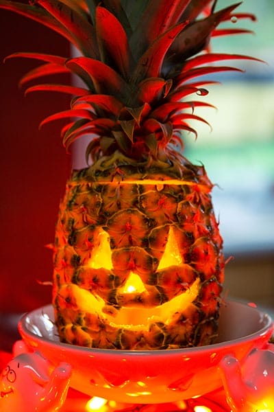 Image of a pineapple jack-o-lantern