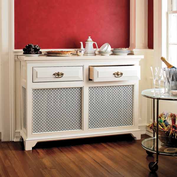Image of a built-in radiator sideboard which can make entertaining at your home easier