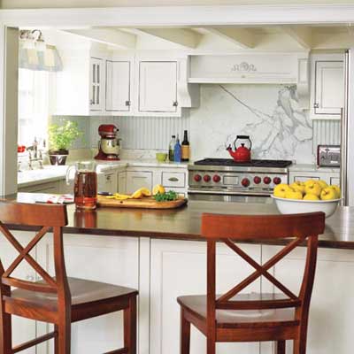 Kitchen bar and barstools