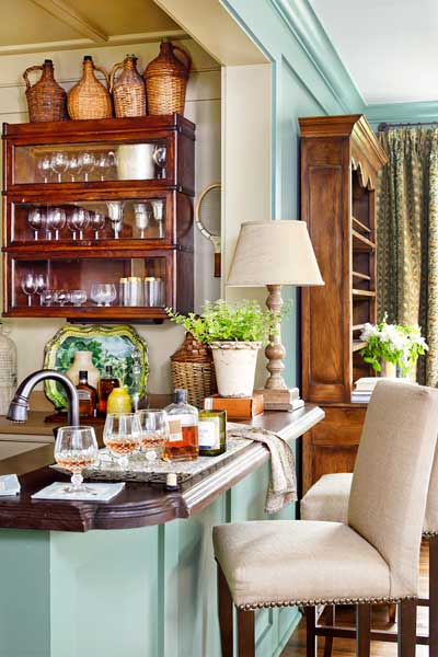 Image of a built-in sit-down bar which can make entertaining at your home easier
