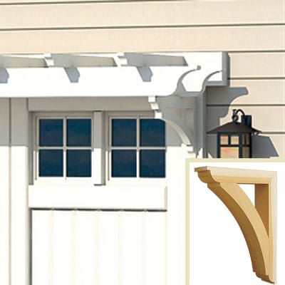 Brackets above the garage doors.