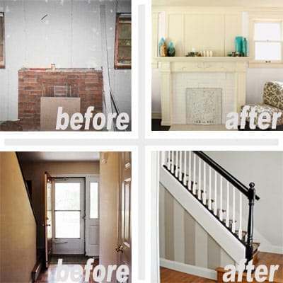 Budget home improvement project showcase with before and after renovation examples.