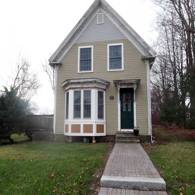 A restored house with a bay window