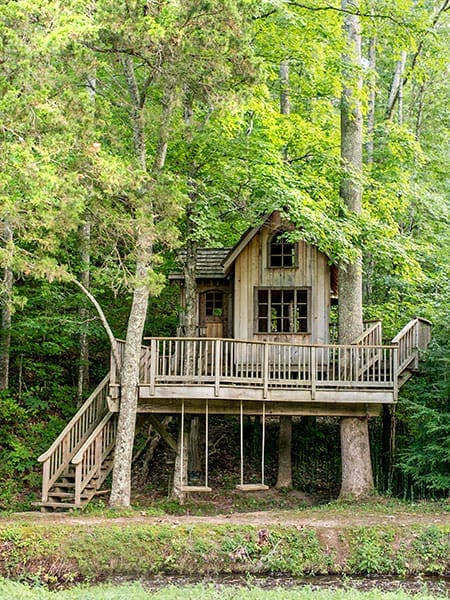 Multi-level treehouse.