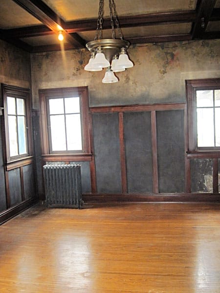 A dining room with millwork