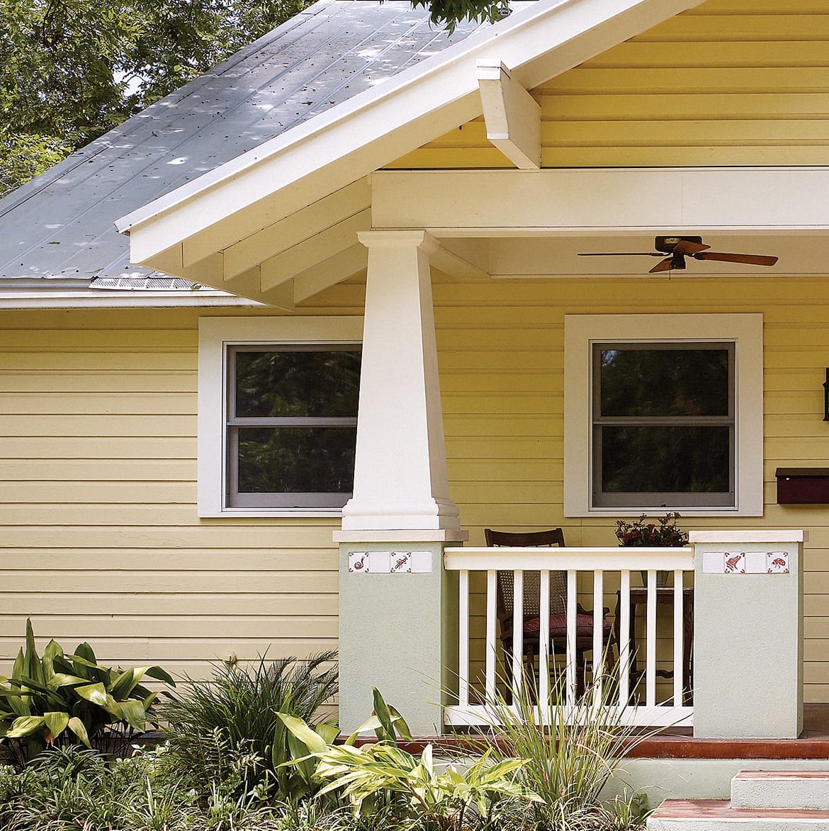 Fiberglass columns on a front porch.