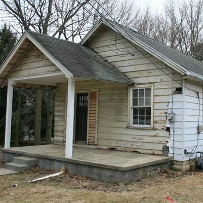 A rundown 1920s bungalow