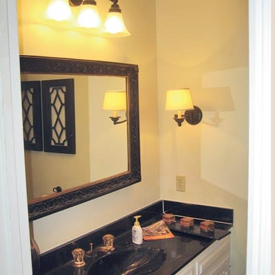 Before photo of the powder room.