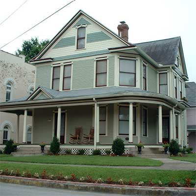 A two-story greenhouse