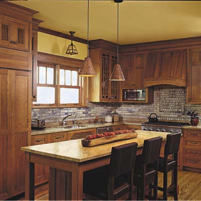A kitchen with an island