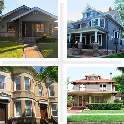 A collage of houses