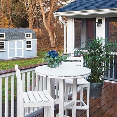 DIY backyard deck project using composite boards with input.