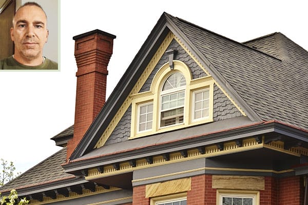 A close-up photo of a house roof