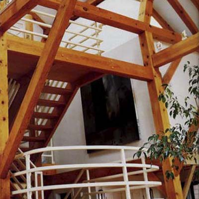 The interior of the barn