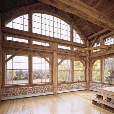 A sunroom that was converted from a granary